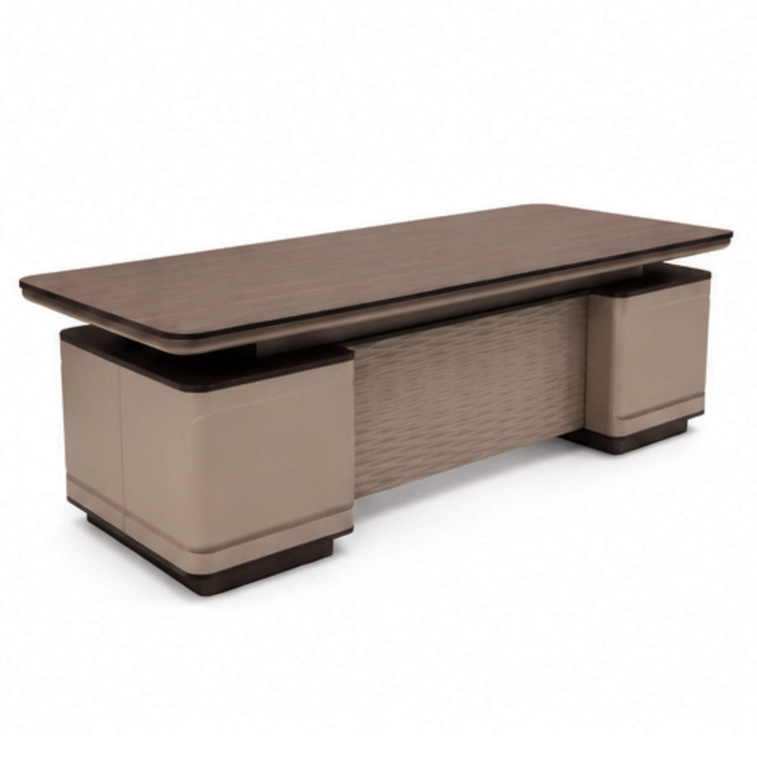 T885 Office Table 2.2 M- Executive Workstation with Textured Modesty Panel & Dual Storage Pedestals