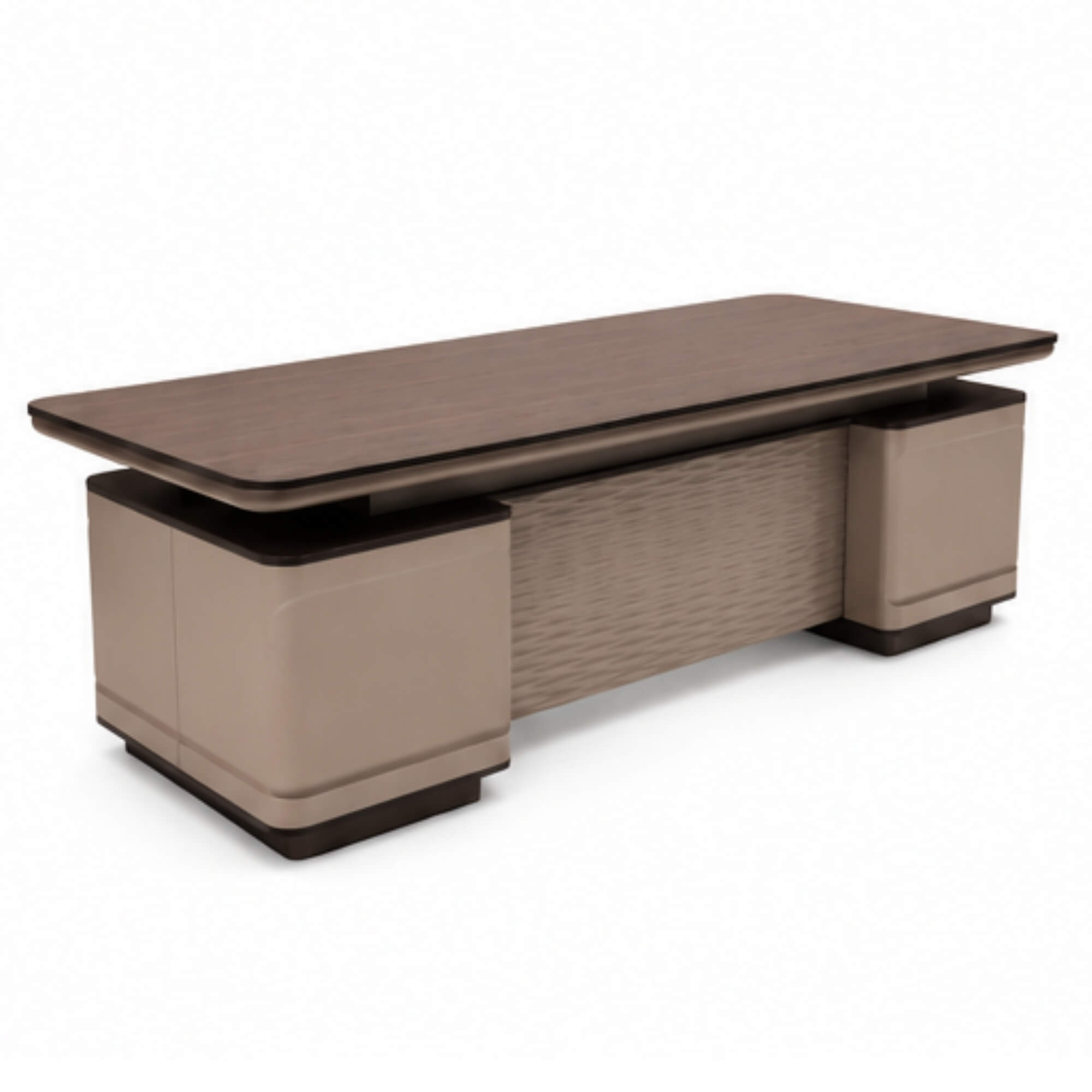 T885 Office Table 2.2 M- Executive Workstation with Textured Modesty Panel & Dual Storage Pedestals
