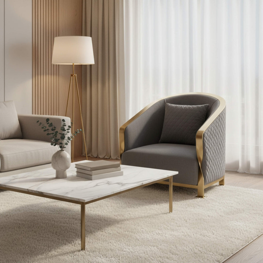 Wishbonn Lobby Chair – Sculpted Elegance with Luxe Detailing