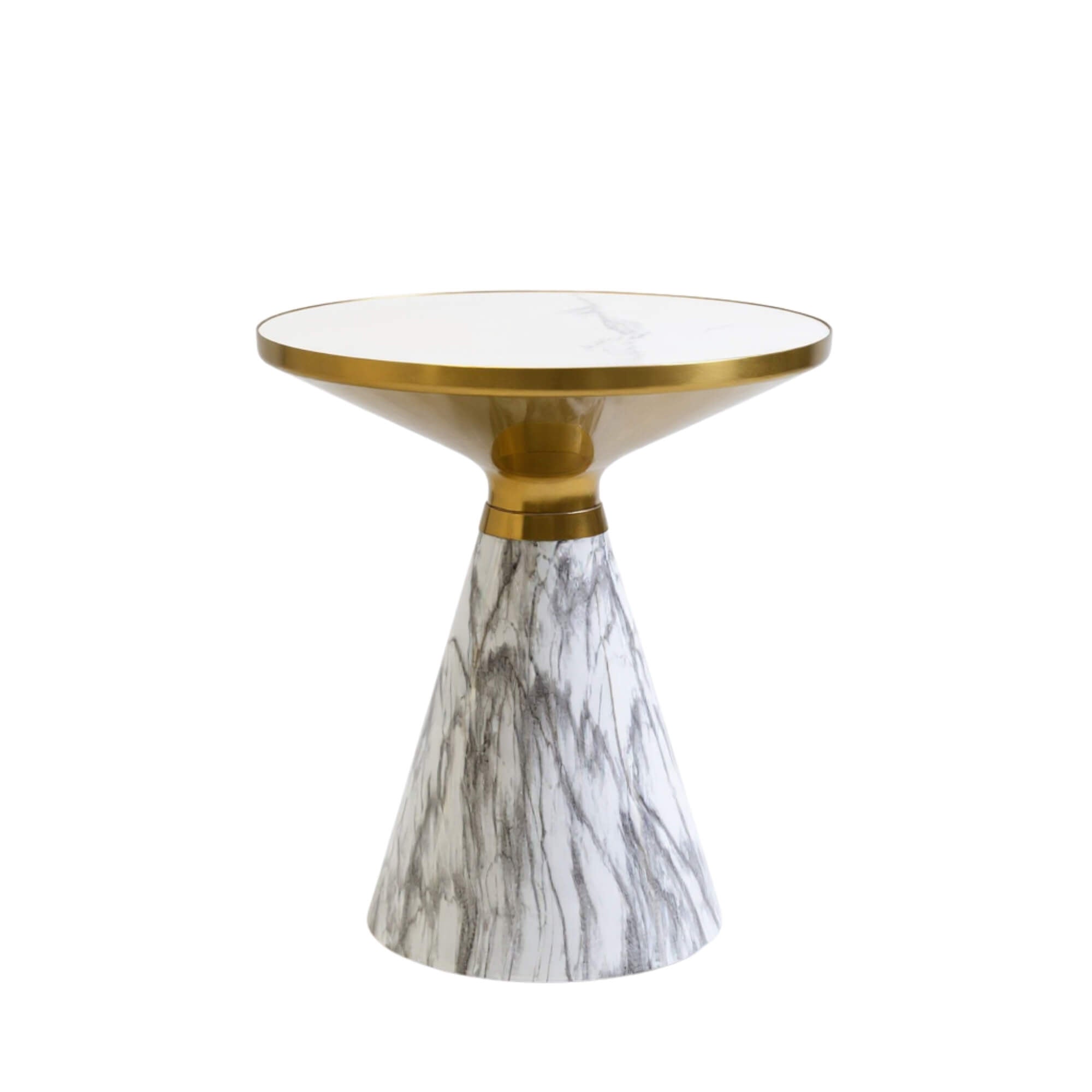 Hening End Table A57 – White & Gold Modern Side Table for Living Spaces