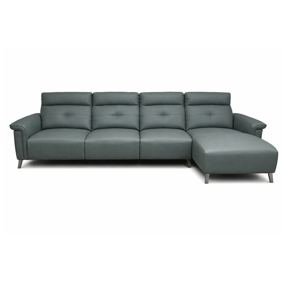 Gray sectional sofa on a white background