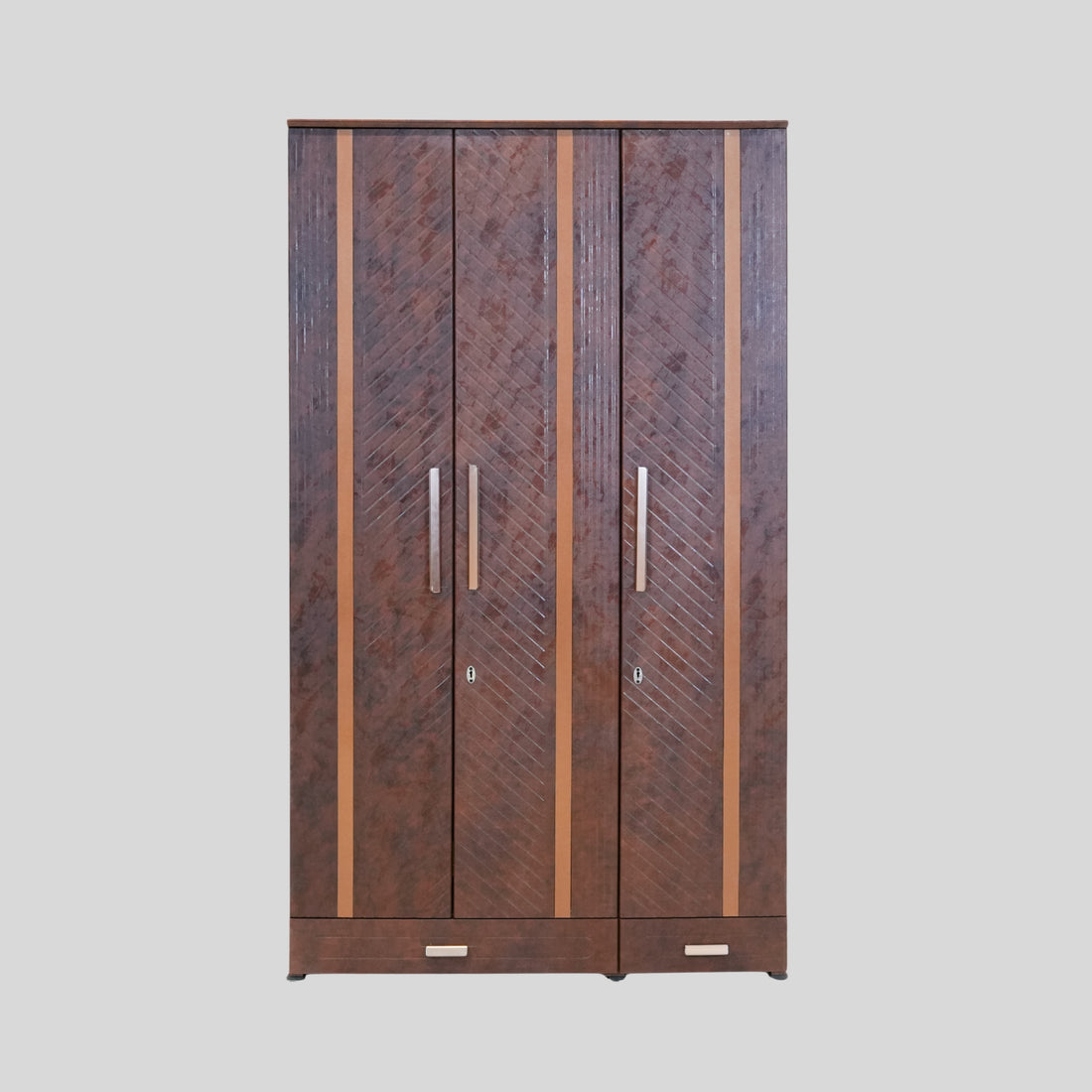 Membrane 3 Door Wardrobe  Elegant Walnut Storage for Modern Living