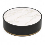 N459E Coffee Table- Modern Round Marble-Top Center Table with Contemporary Elegance