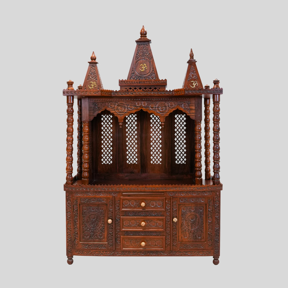 Trilok Handcrafted Wooden Temple  Create a Divine Space at Home
