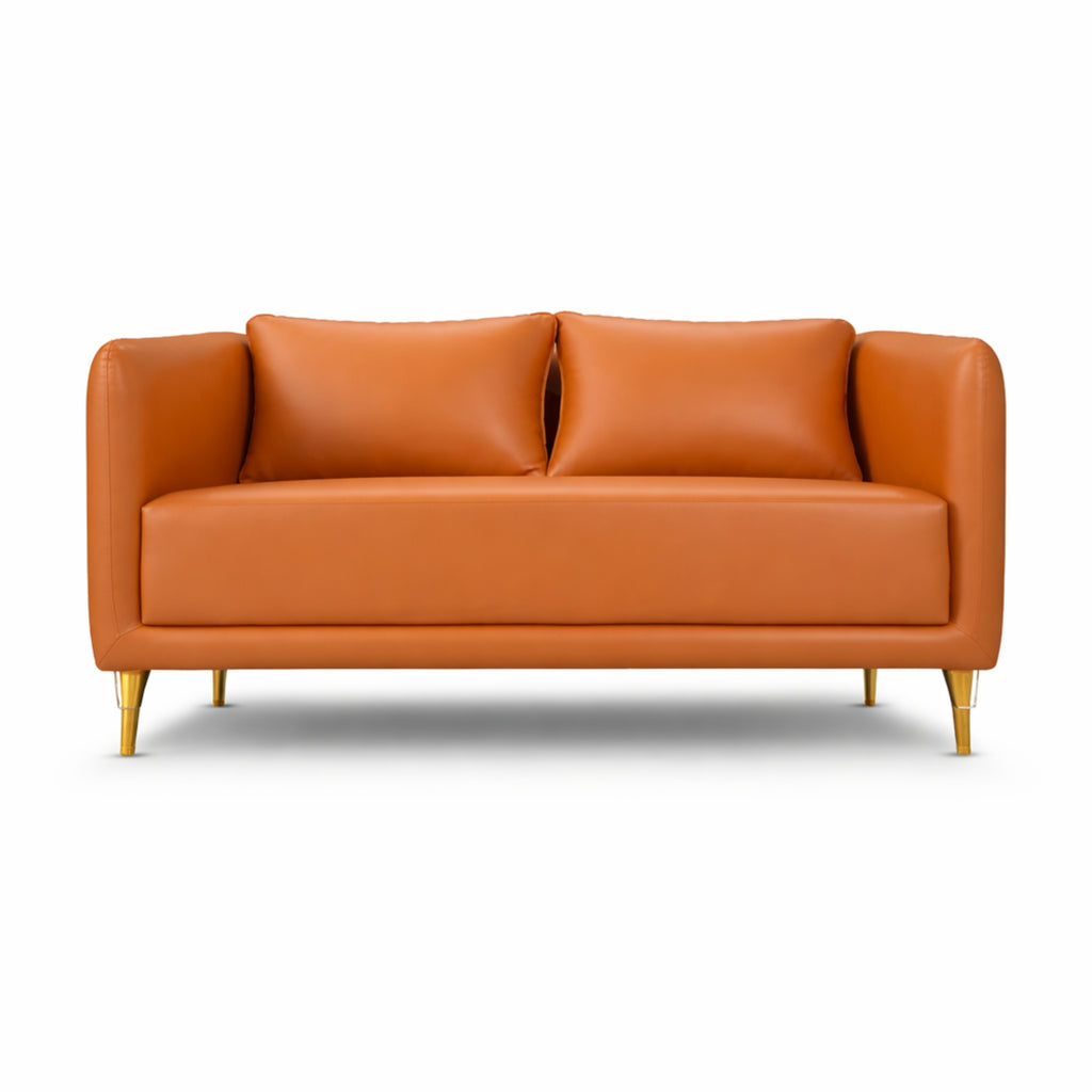 Erica Modern Maroon Leatherette Sofa – A Statement of Comfort & Style