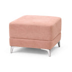 Pink ottoman with silver legs