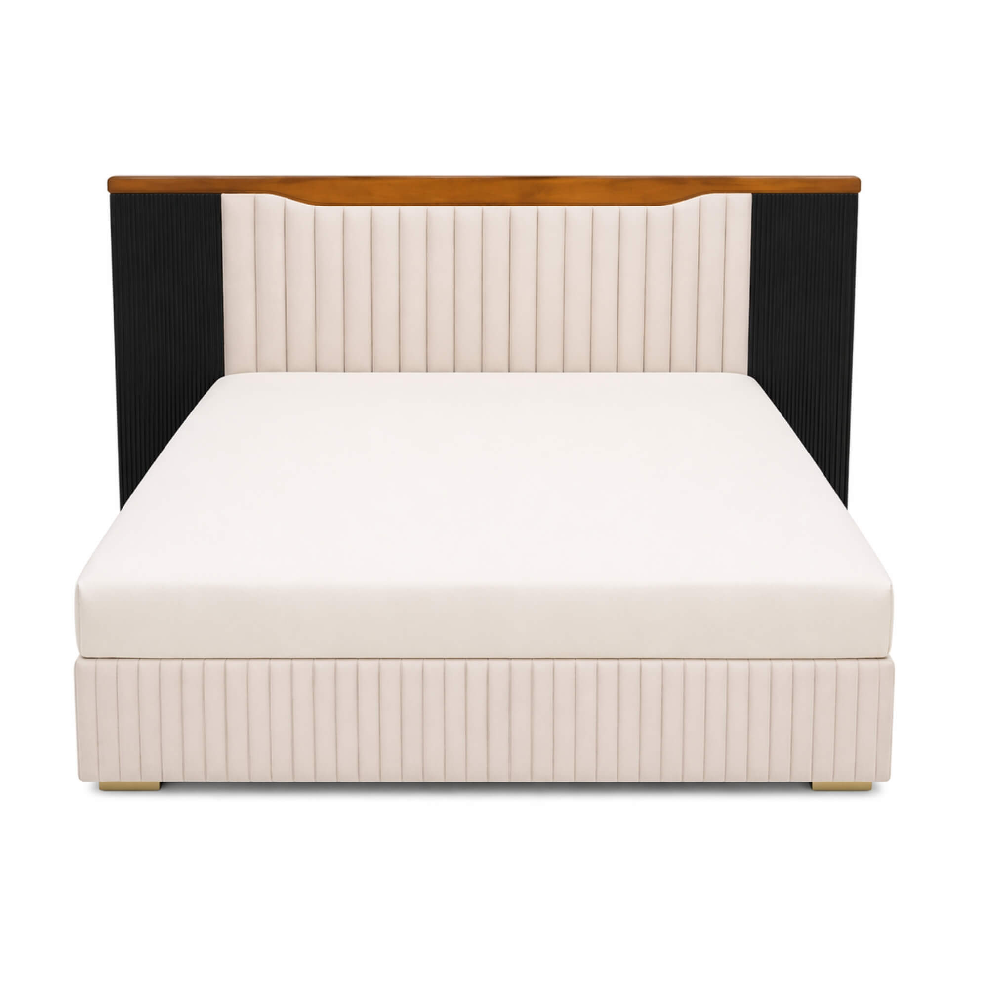 Flute King Bed with Storage – Modern Elegance with Fluted Detailing