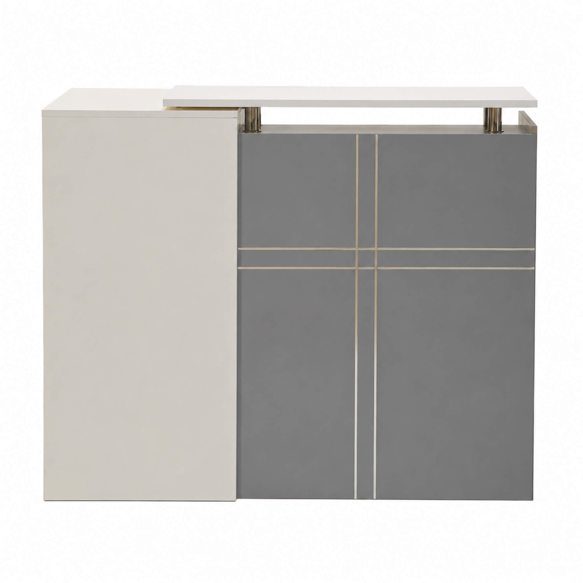 Presume Reception Table- Modern Dual-Tone Office Reception Desk with Storage