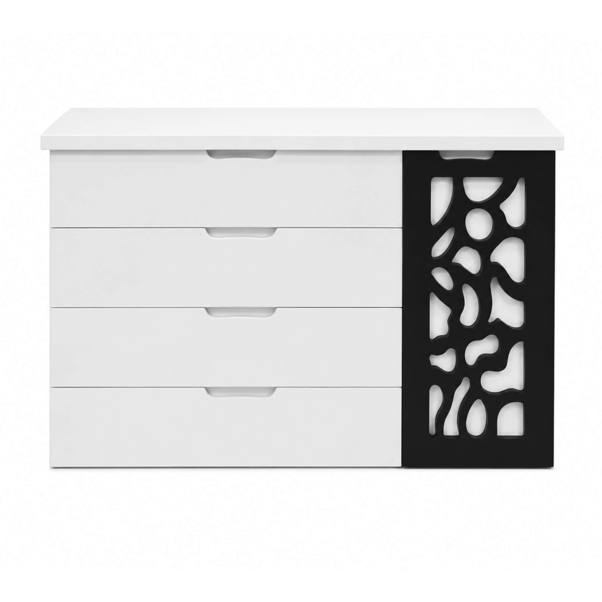 Ohio Chest Of Drawers- Sleek White Modern Storage Unit with 4 Spacious Drawers