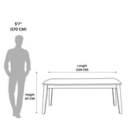 Stella dining bench size diagram