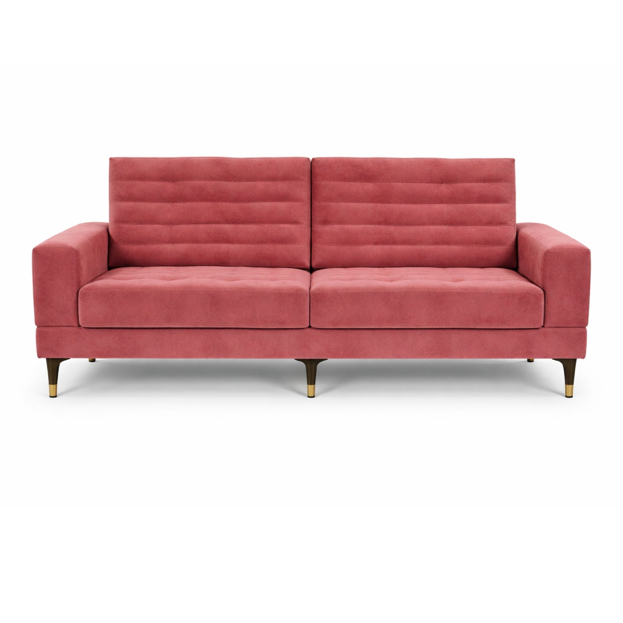 Munich 2 Seater Sofa: Compact Burgundy Suede with Modern Comfort and Style