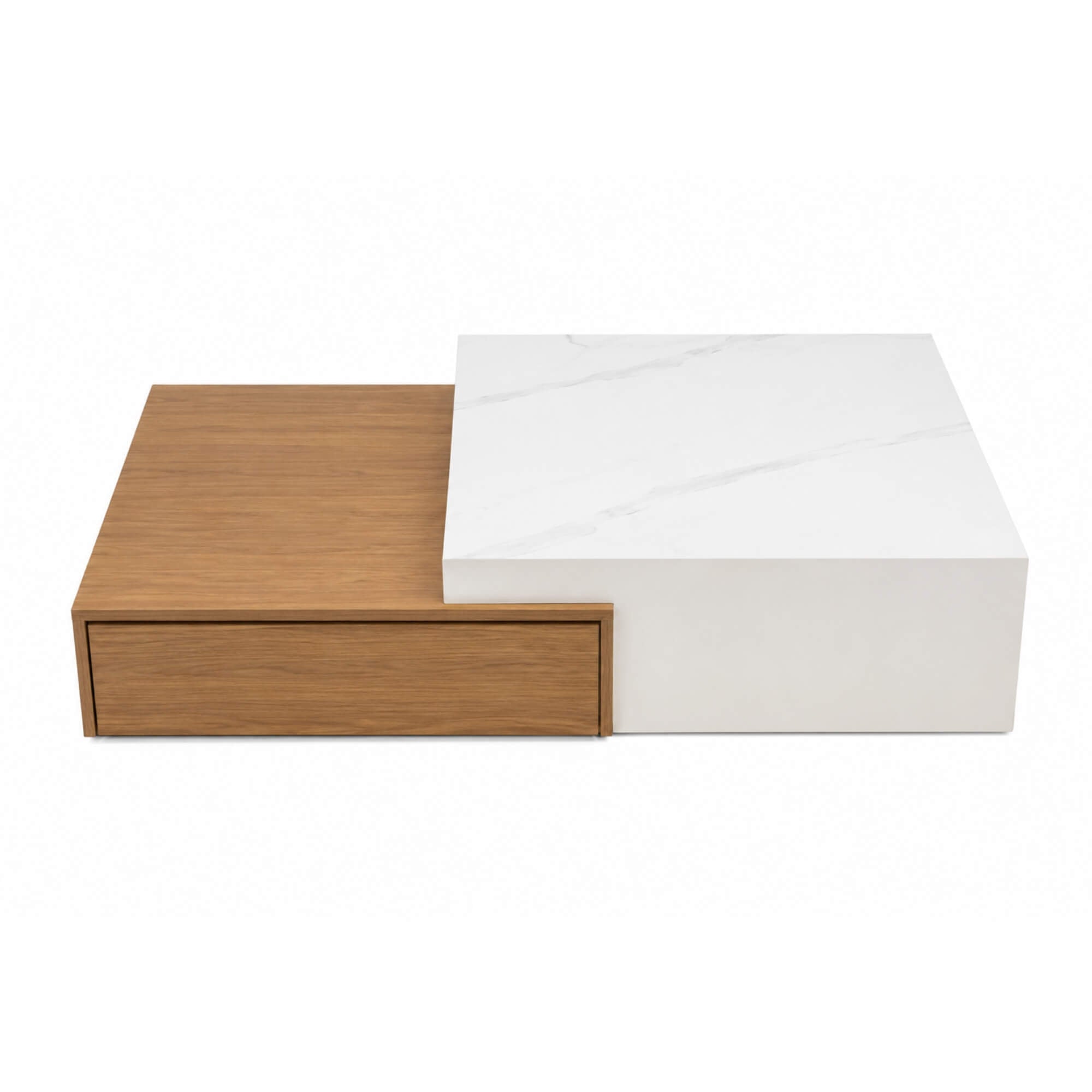 HJ71 Coffee Table Set Of 2- Modern Nested Center Tables with Dual-Finish Design