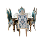 Sapphire 6-Seater Marble Dining Set  A Statement of Royal Elegance