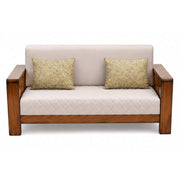 Nicco 3 Seater Sofa- Solid Wood Frame with Quilted Upholstery & Timeless Comfort