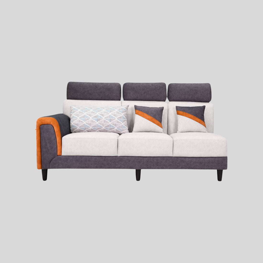 Zikara Modern Grey L Shape Sofa with Adjustable Headrest  Best Sofa for Large L