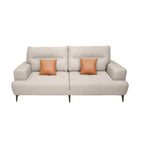 Compass Grey & Tan 3-Seater Fabric Sofa - Adjustable Backrest for Flexible Co