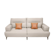 Compass Grey & Tan 3-Seater Fabric Sofa - Adjustable Backrest for Flexible Co