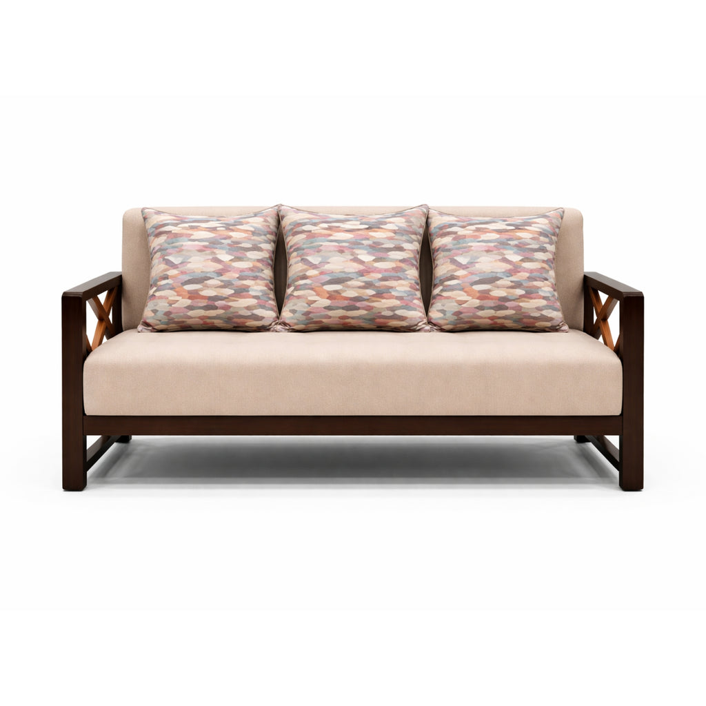 Aspire 3 Seater Sofa – Elegant Teak Wood Comfort for Modern Living