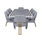 Epoxy 8-Seater Marble Dining Table Set – Premium SS Base Dining Furniture