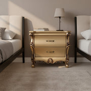 Harmony Night Stand- Elegant Curves with Luxe Gold Finish
