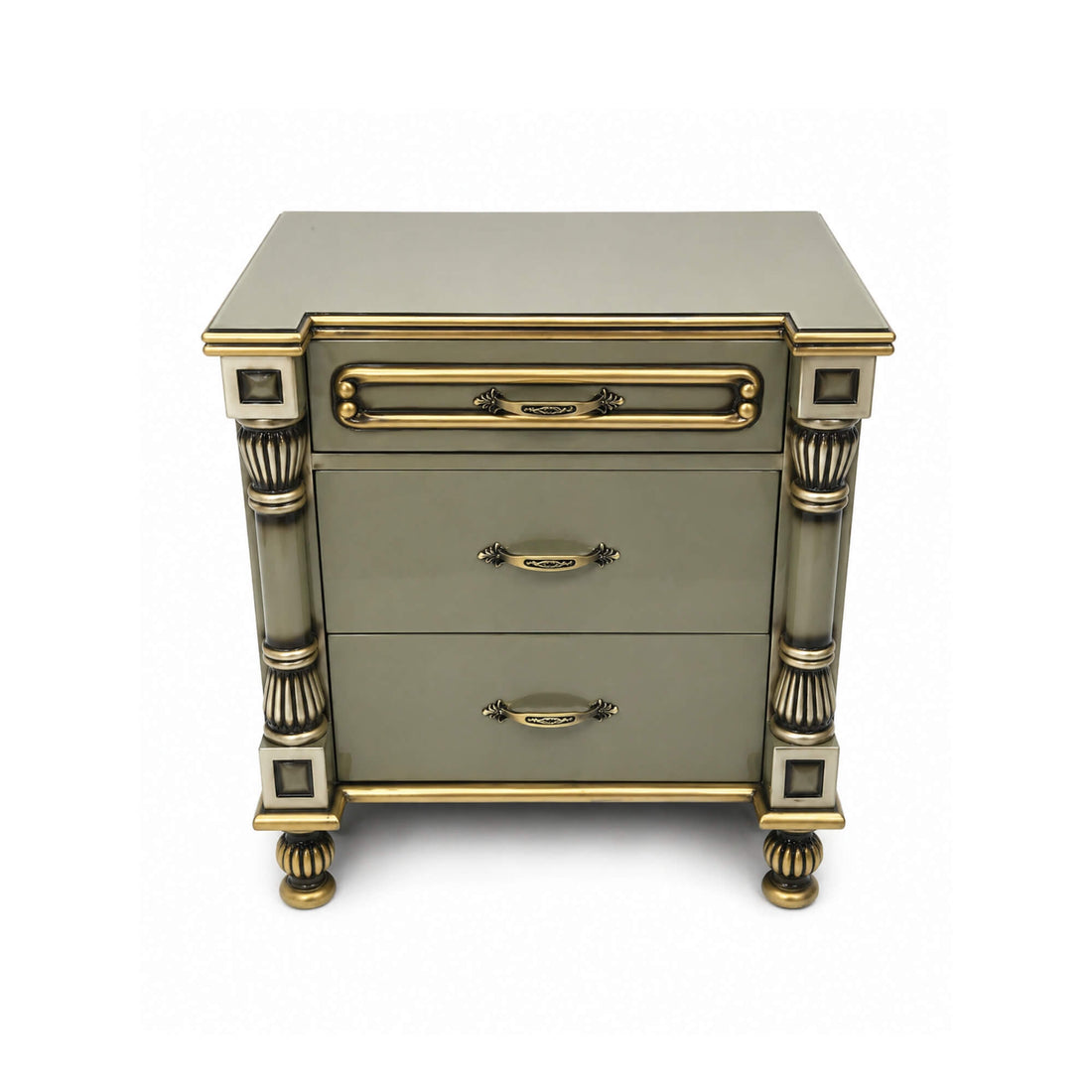 Royal Carvin Night Stand – Elegant Simplicity with Luxe Accents