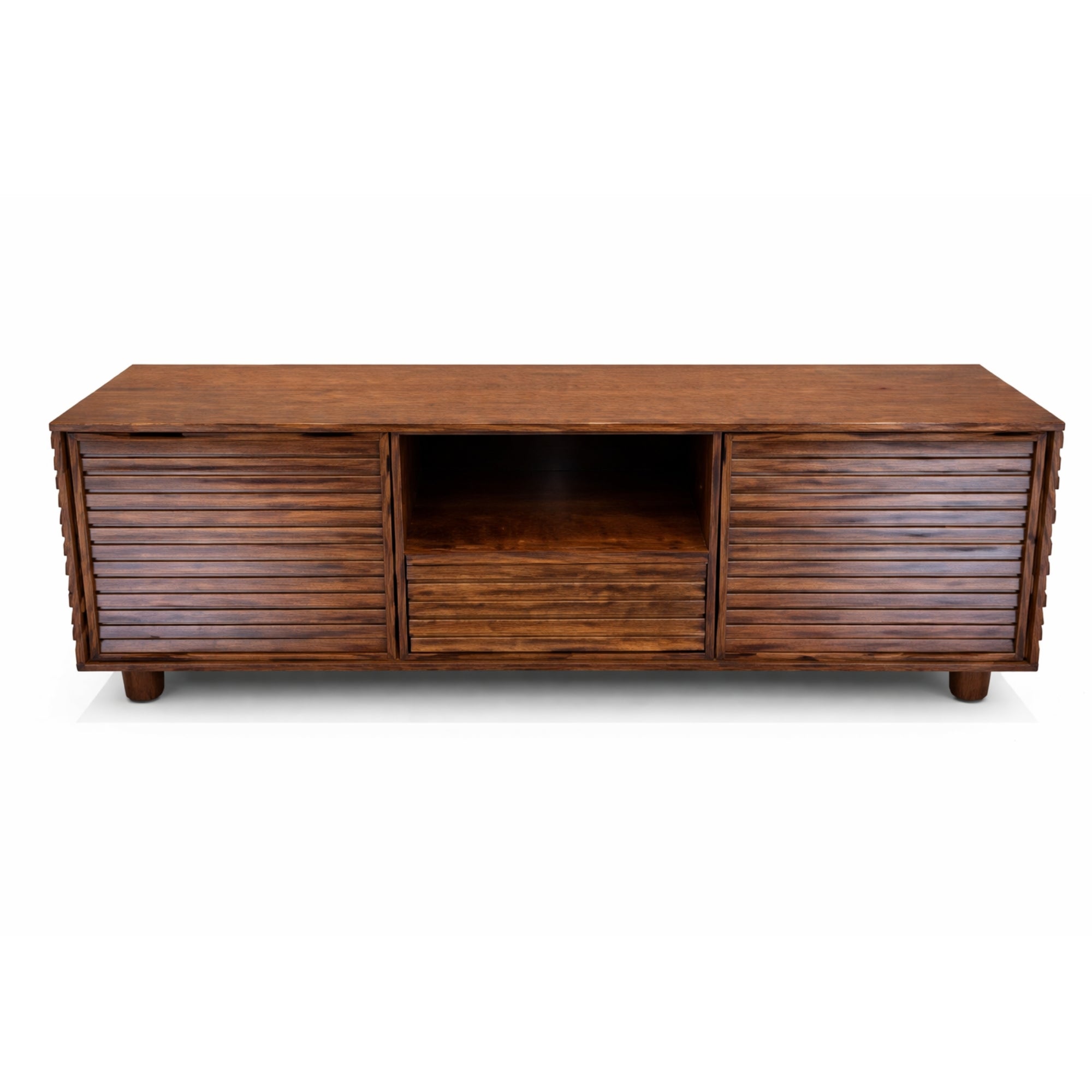 Uno TV Unit- Premium Sheesham Wood Design with Elegant Walnut Finish