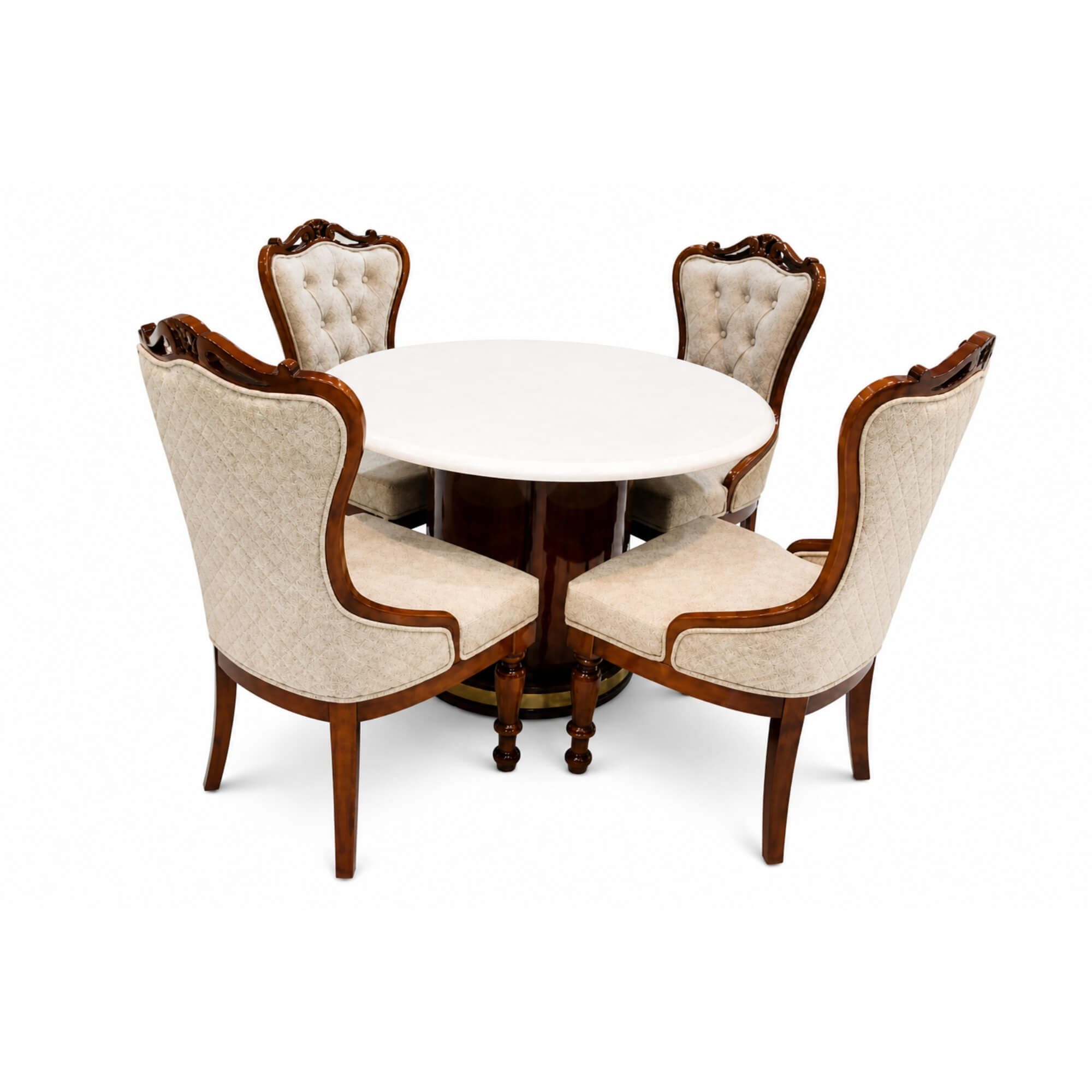 Drum Marble Elegance 4+1 Seater – Sculpted for Sophisticated Living