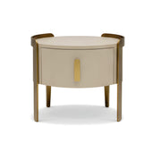 Rustic Night Stand – Textured Finish with Gold Accent Frame