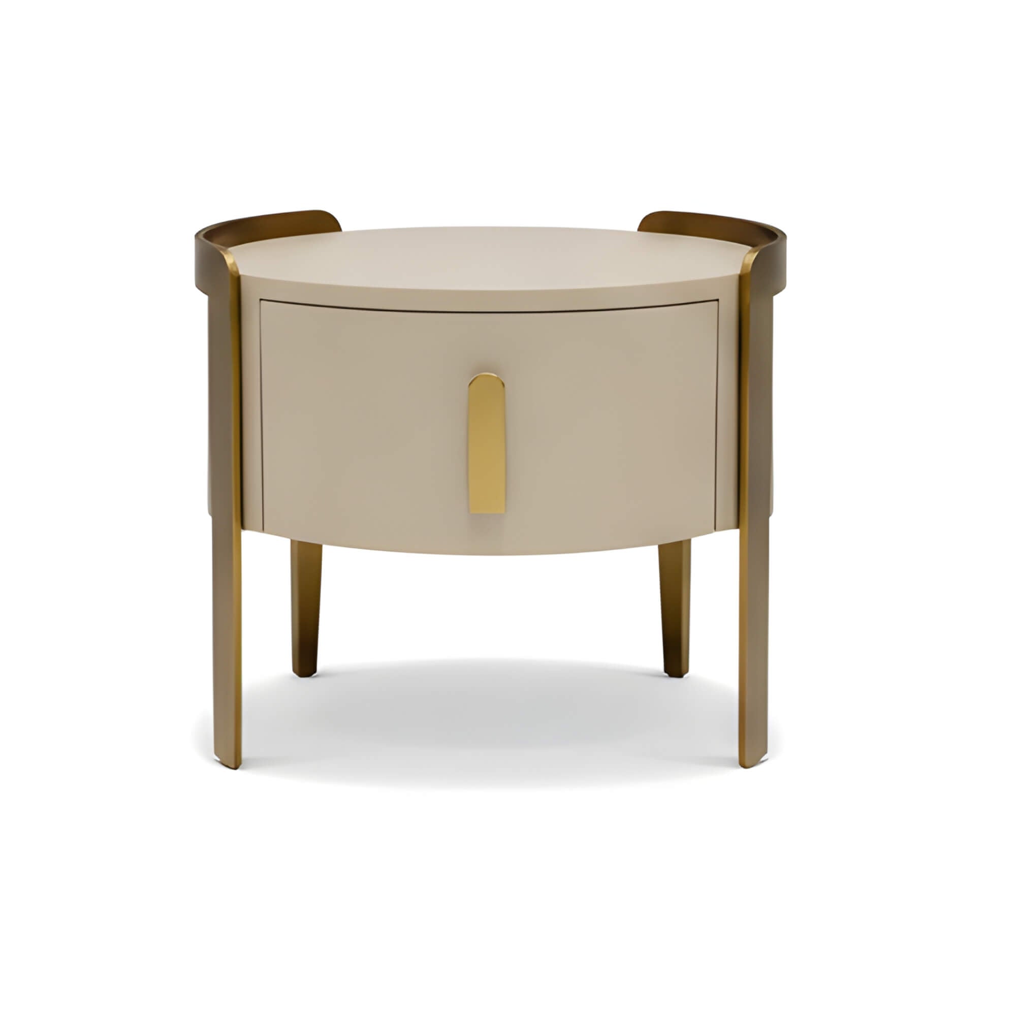 Rustic Night Stand – Textured Finish with Gold Accent Frame