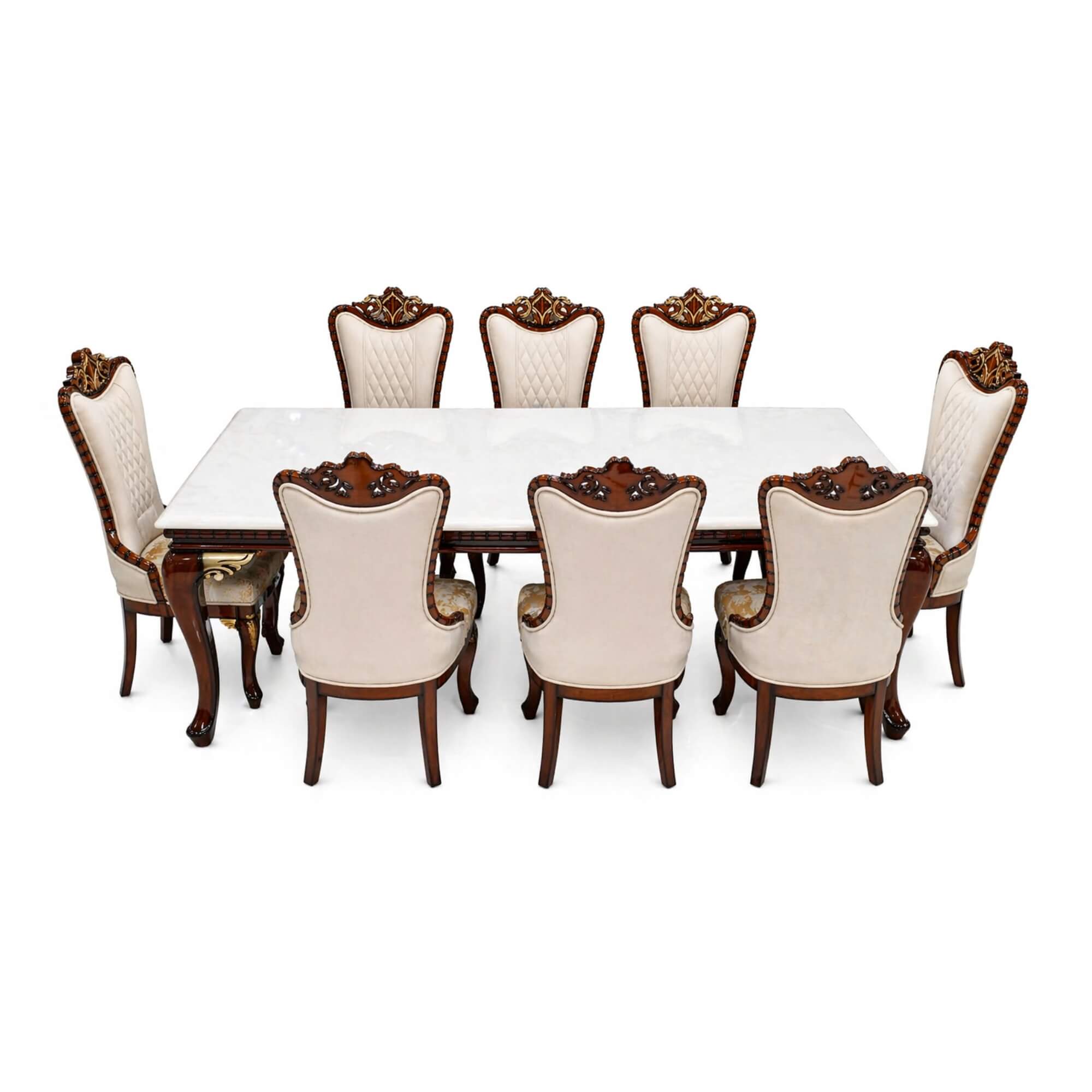 Boomer Marble 8+1 Seater Dining Table – Regal Craftsmanship with Timeless Grandeur