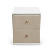 Fortune Night Stand – Compact Elegance with Upholstered Charm