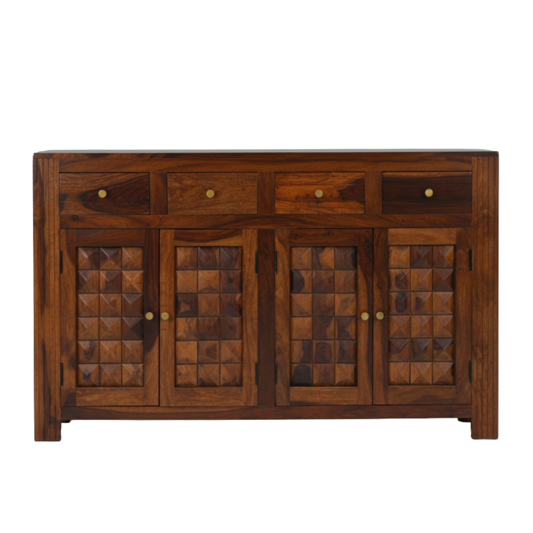 Diamond 4 Door Multiunit  Solid Wood Storage Unit with Drawers & Shelves