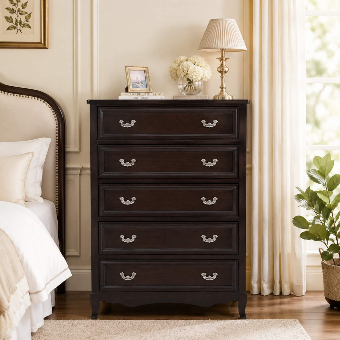 Calisto Chest of 5 Drawers- Timeless Storage with Refined Craftsmanship