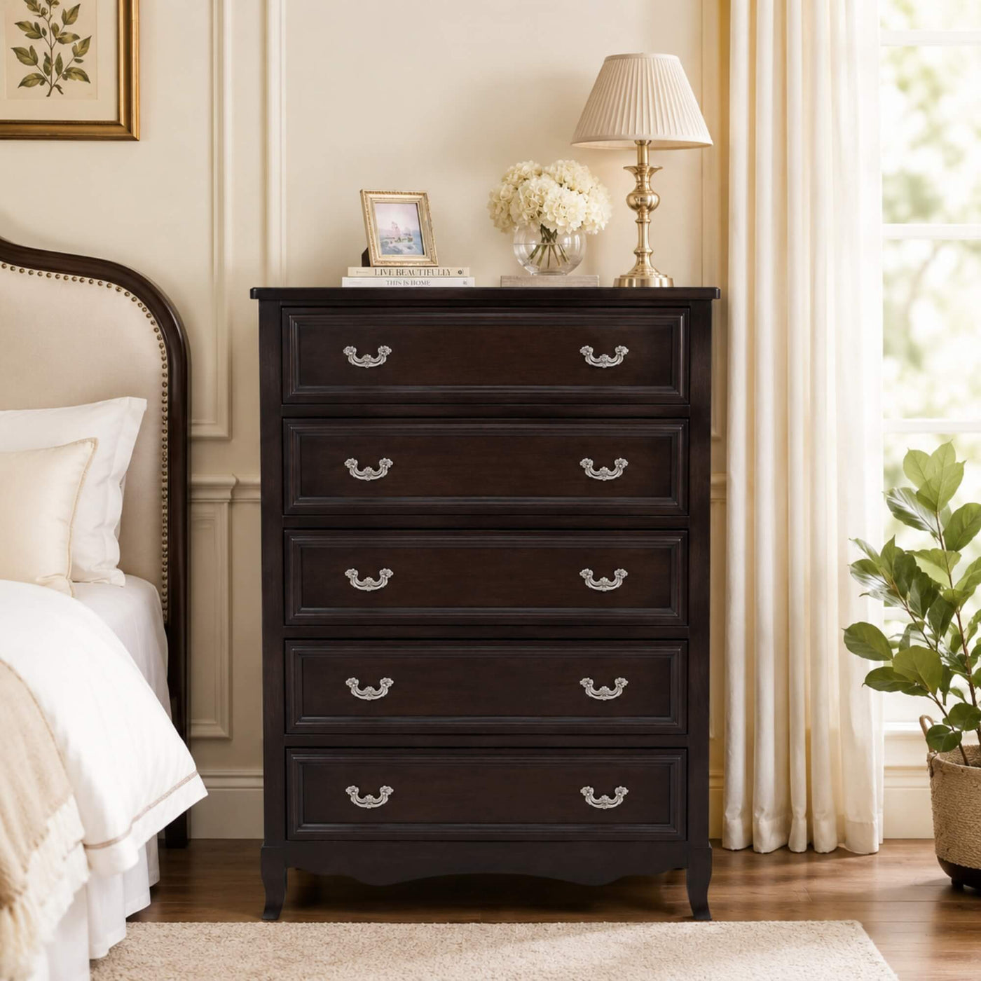 Calisto Chest of 5 Drawers- Timeless Storage with Refined Craftsmanship