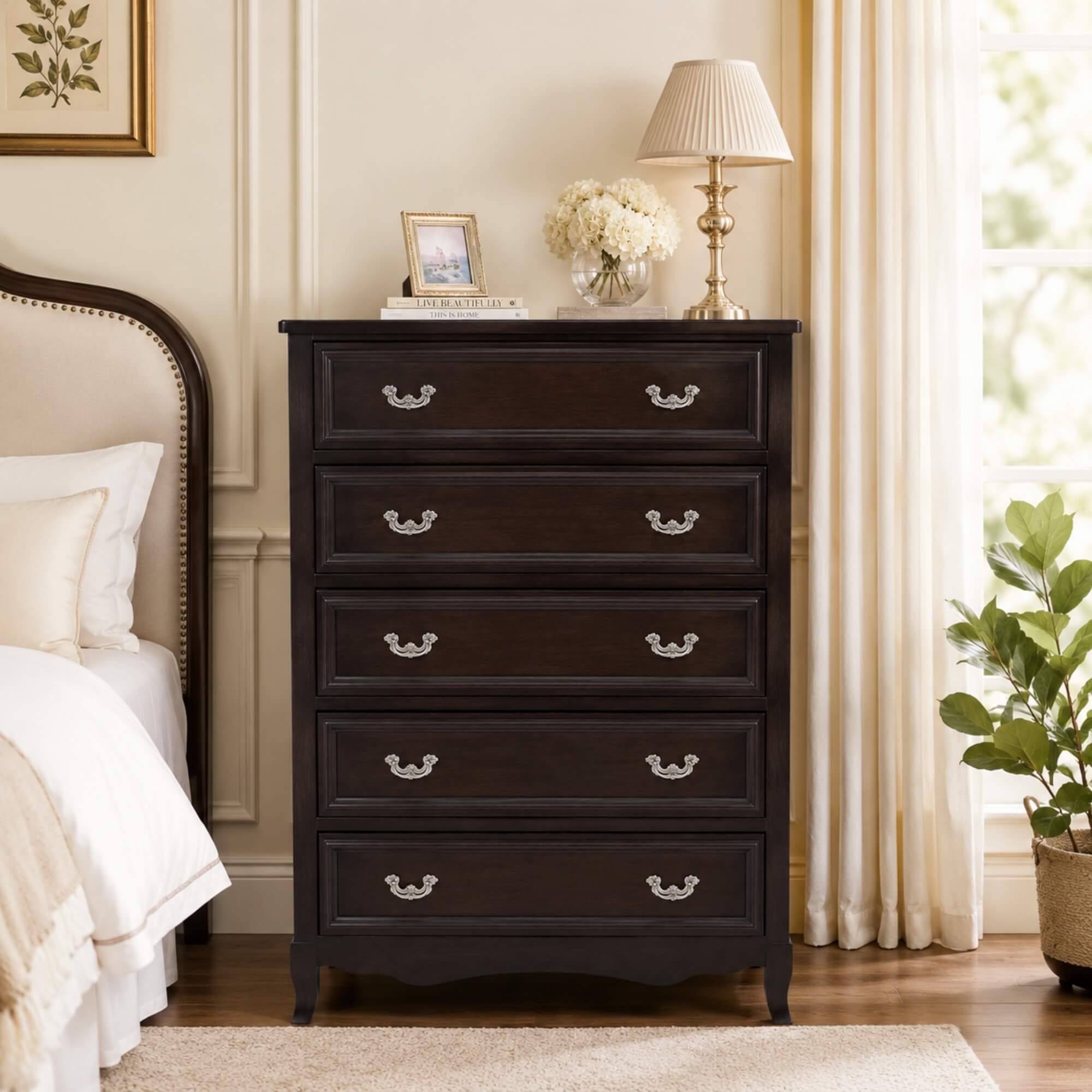 Calisto Chest of 5 Drawers- Timeless Storage with Refined Craftsmanship