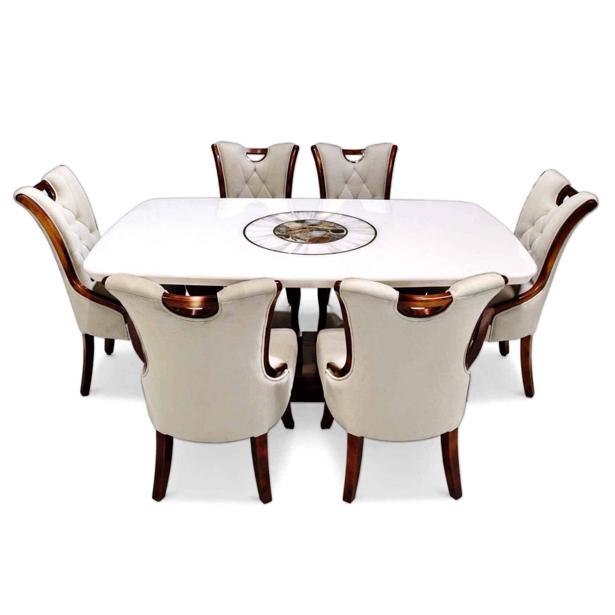 Manchester 6+1 Dining Table – Refined Dining with Luxurious Detailing