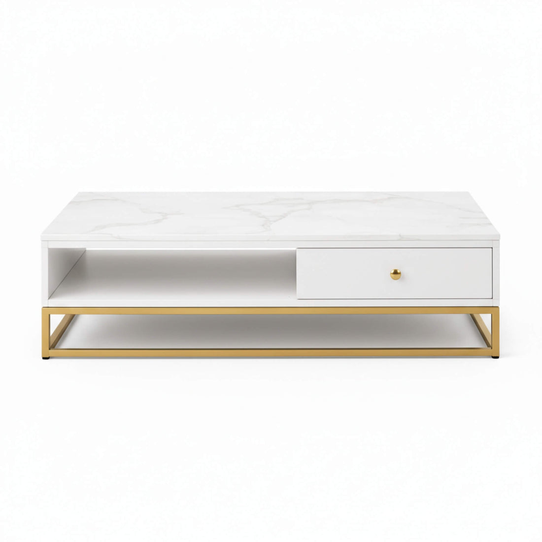 Ivory Coffee Table BB7  Marble Top Centre Table with Storage