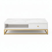 Ivory Coffee Table BB7  Marble Top Centre Table with Storage