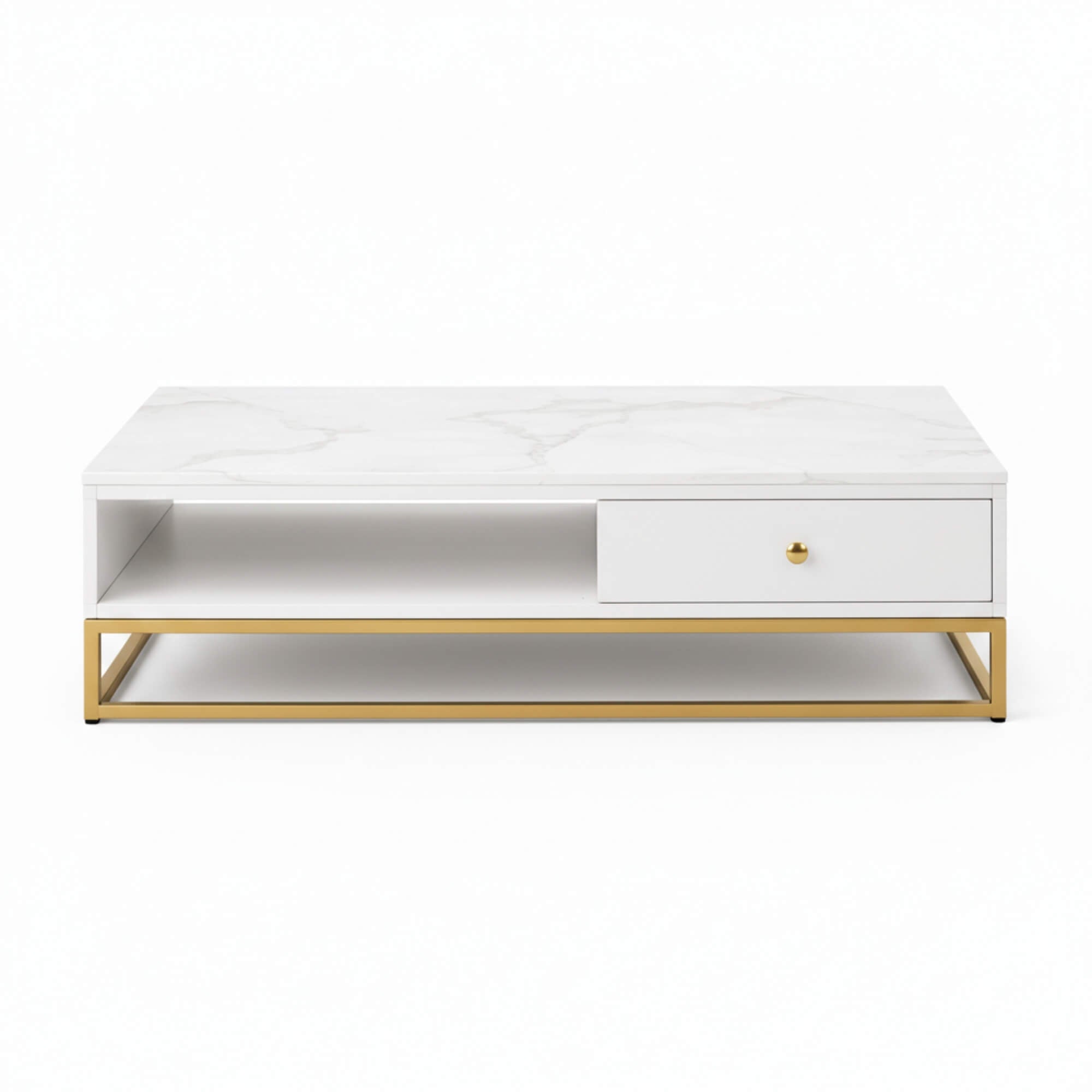 Ivory Coffee Table BB7  Marble Top Centre Table with Storage