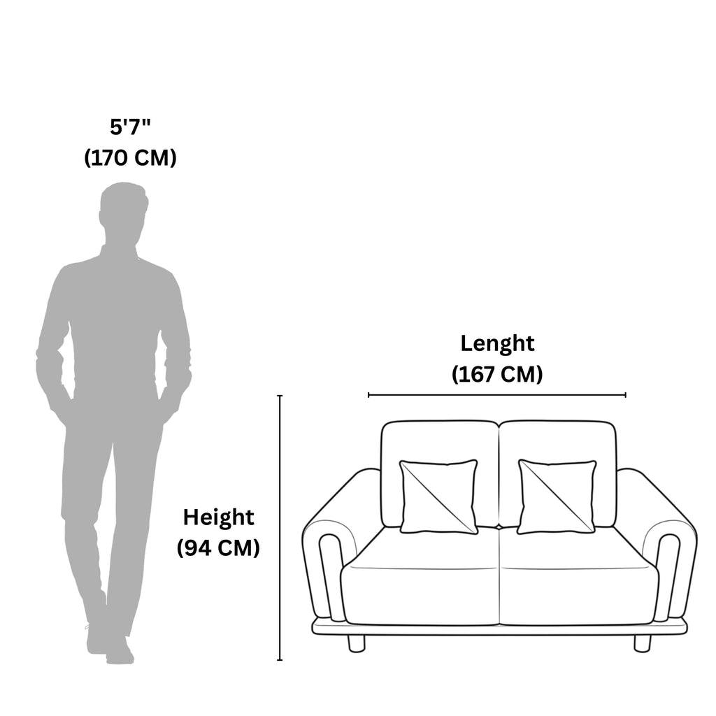 Velora 2 Seater Sofa – Elegant Seating for Compact Living