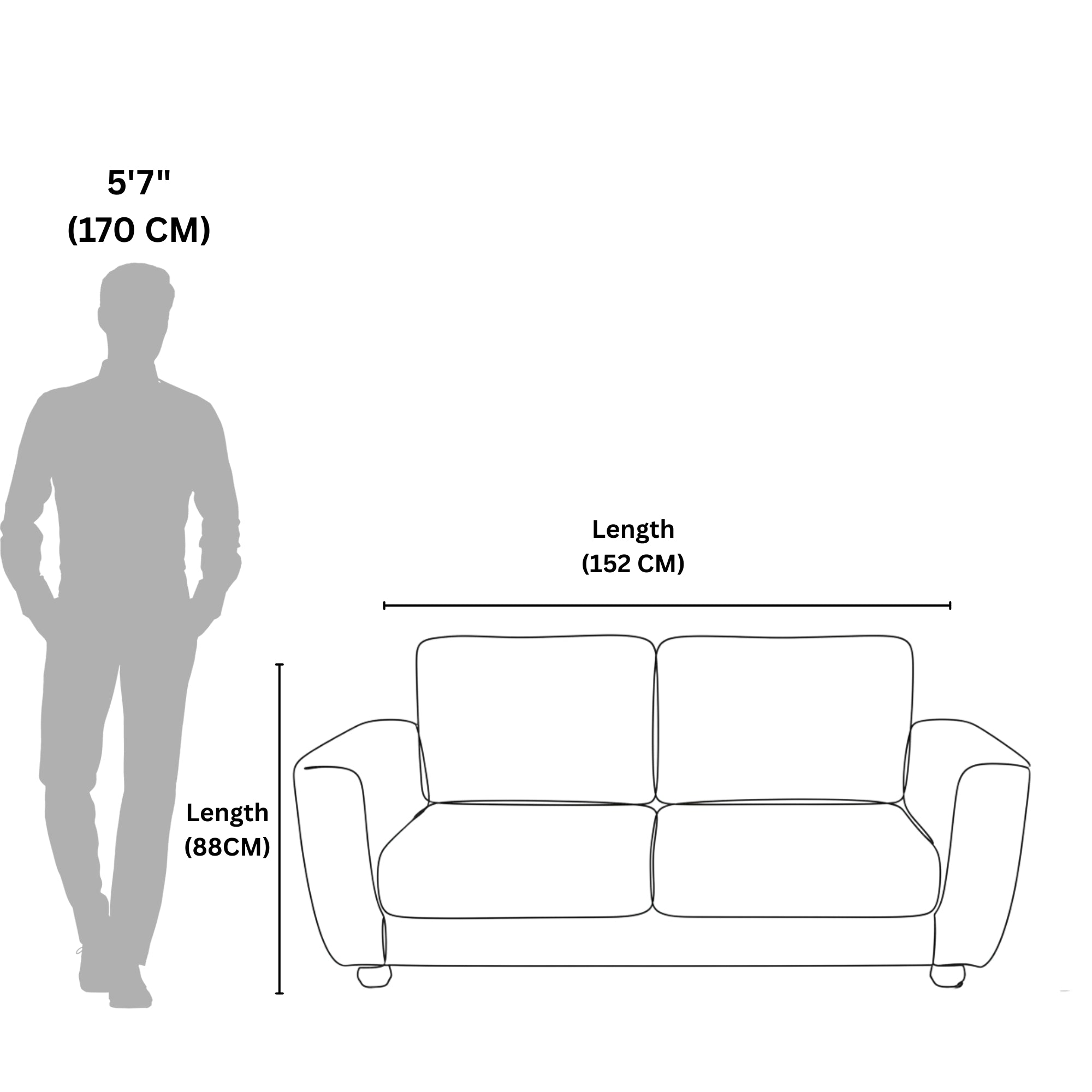 Space 2-Seater Sofa  A Premium Blend of Style and Comfort