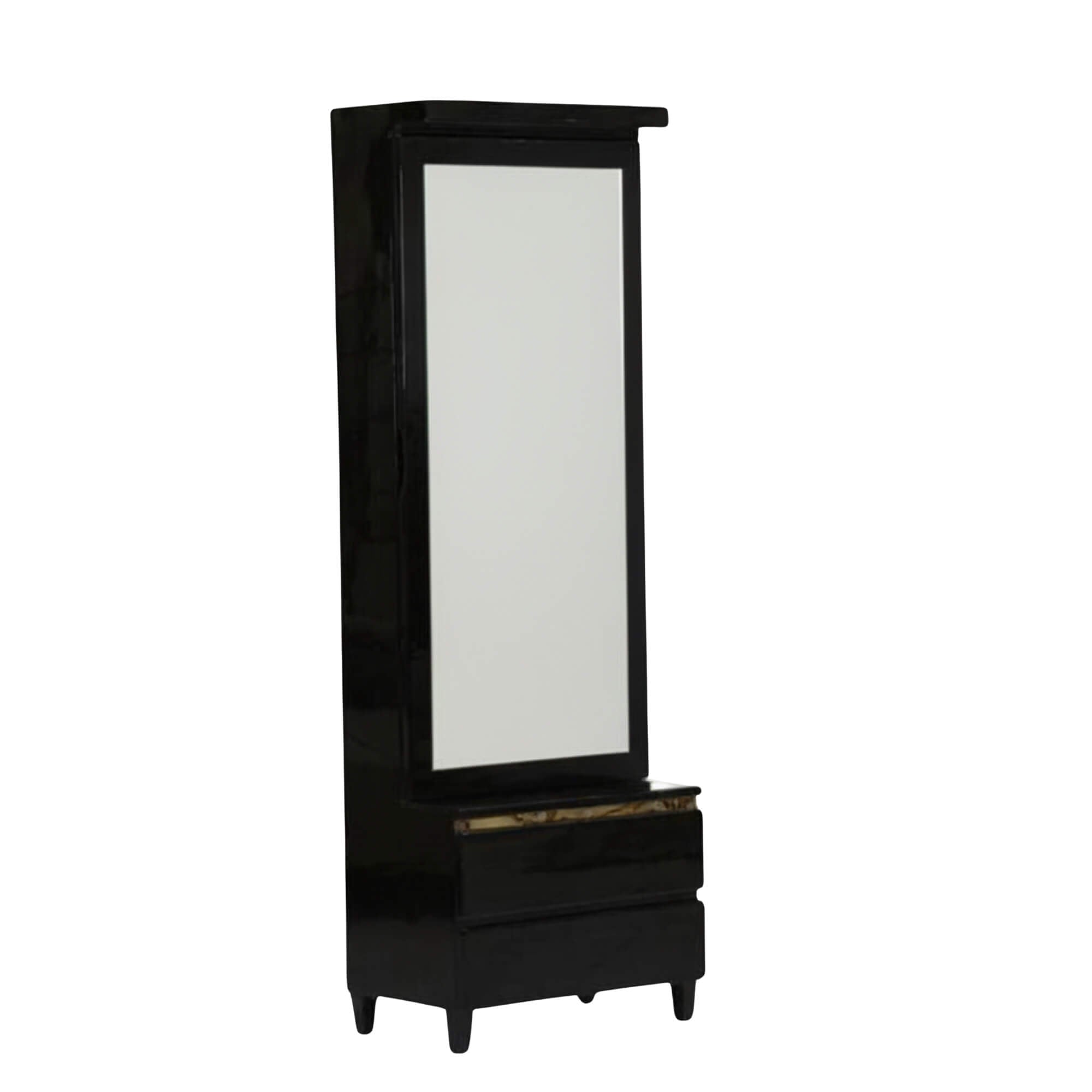 Pacific Dressing Table highlights depth, profile and stance on its tapered legs.
