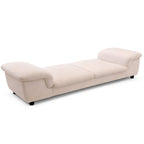 Elton Divider depicts a plush cream divider and the segmented stitching across its seating surface.