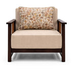 Grid 1 Seater Sofa- Teak Wood Comfort with Artistic Charm