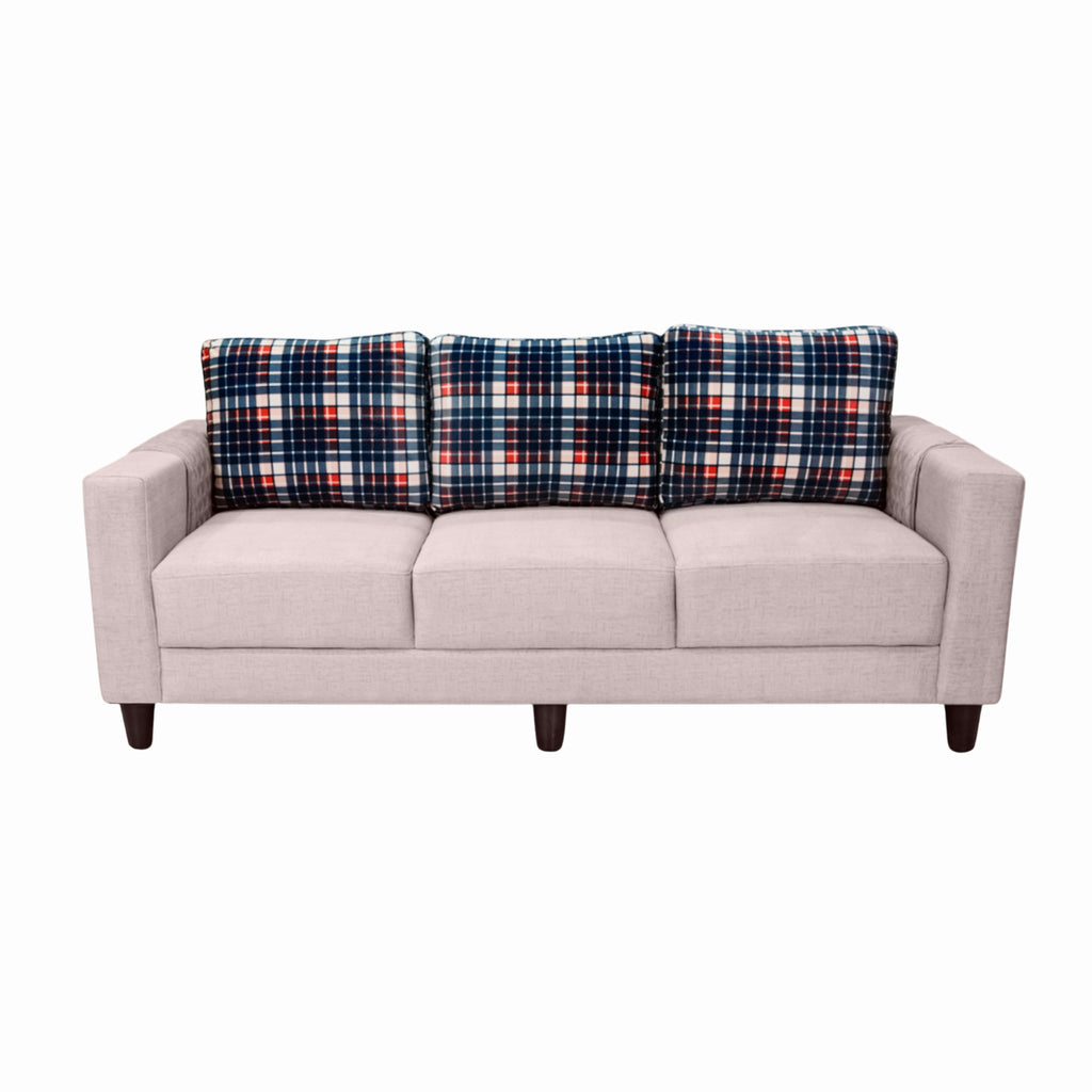 Garnet Grey Fabric 3-Seater Sofa – A Modern Statement in Comfort and Style