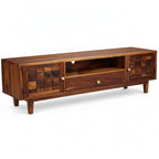 Diamond TV Unit  Solid Wood Entertainment Unit with Storage