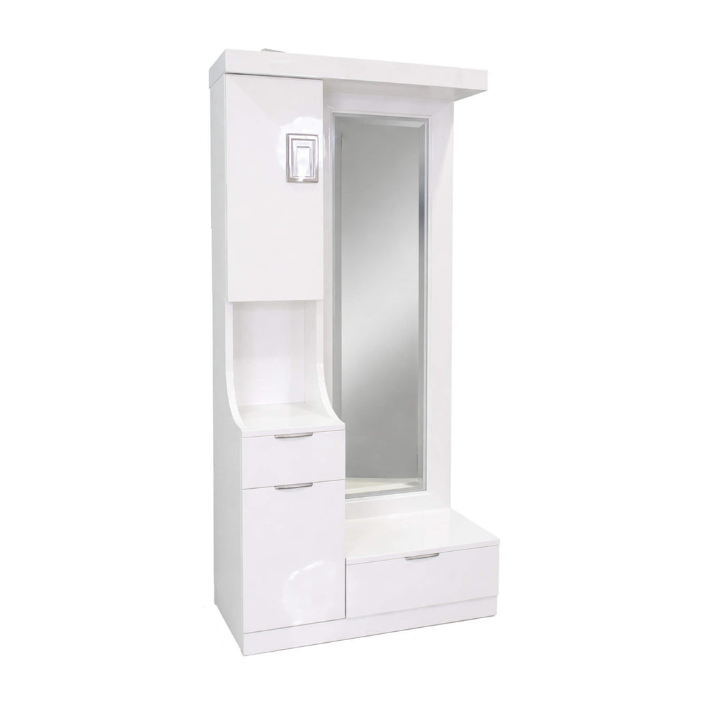 Charm Dressing Table is available with a sleek profile of the white vanity desk, while the slim design of its storage drawer and frame.