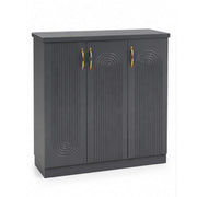 Whirlpool Shoe Rack with 3 Drawers- Shoe Rack with Gold Handles & Concealed Storage