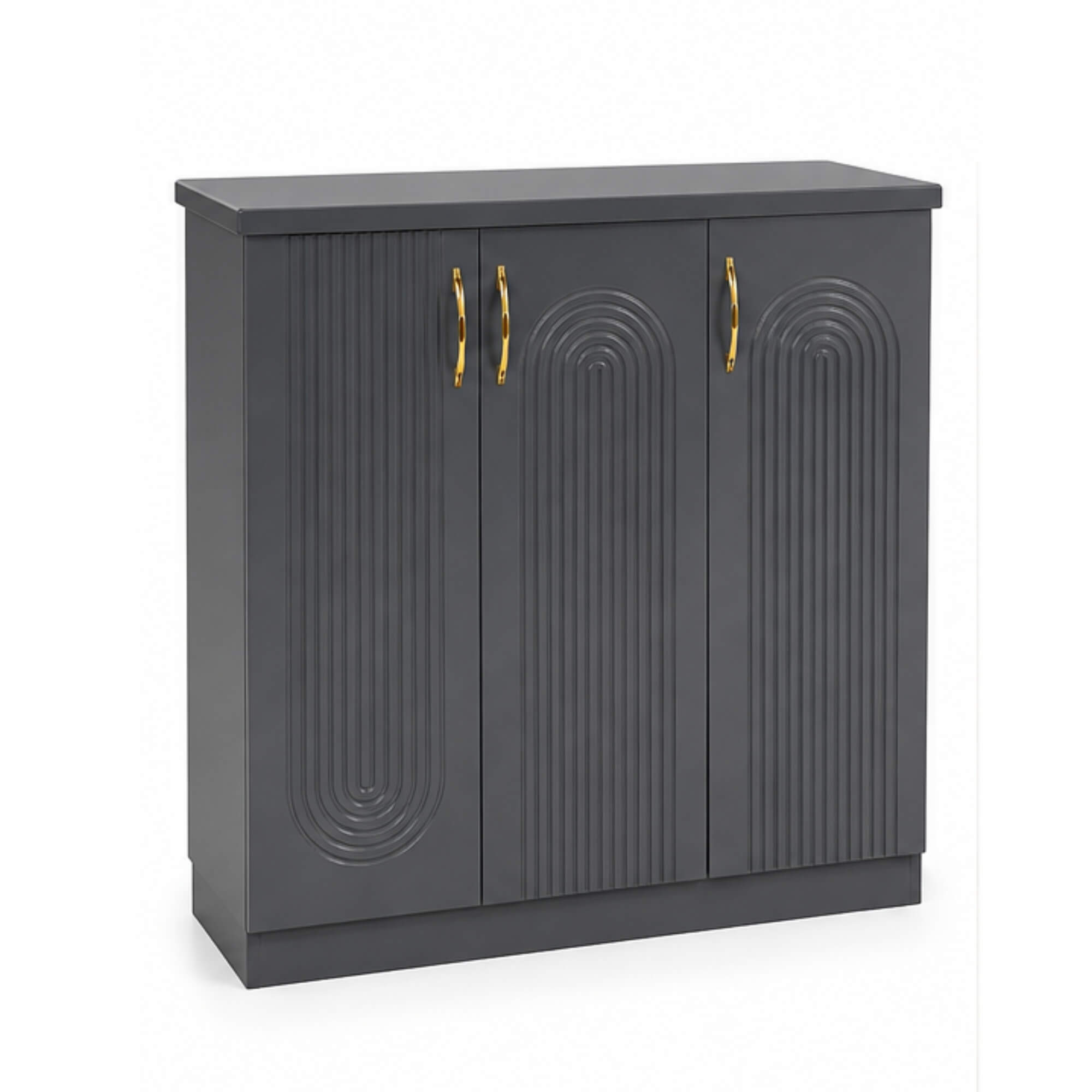 Whirlpool Shoe Rack with 3 Drawers- Shoe Rack with Gold Handles & Concealed Storage
