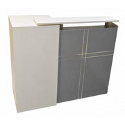 Presume Reception Table- Modern Dual-Tone Office Reception Desk with Storage